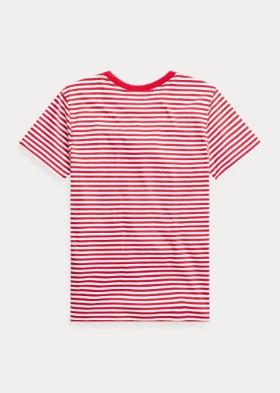 Playeras Polo Ralph Lauren Mujer Rojos / Blancos - Striped Cotton Jersey - GUAEV0958